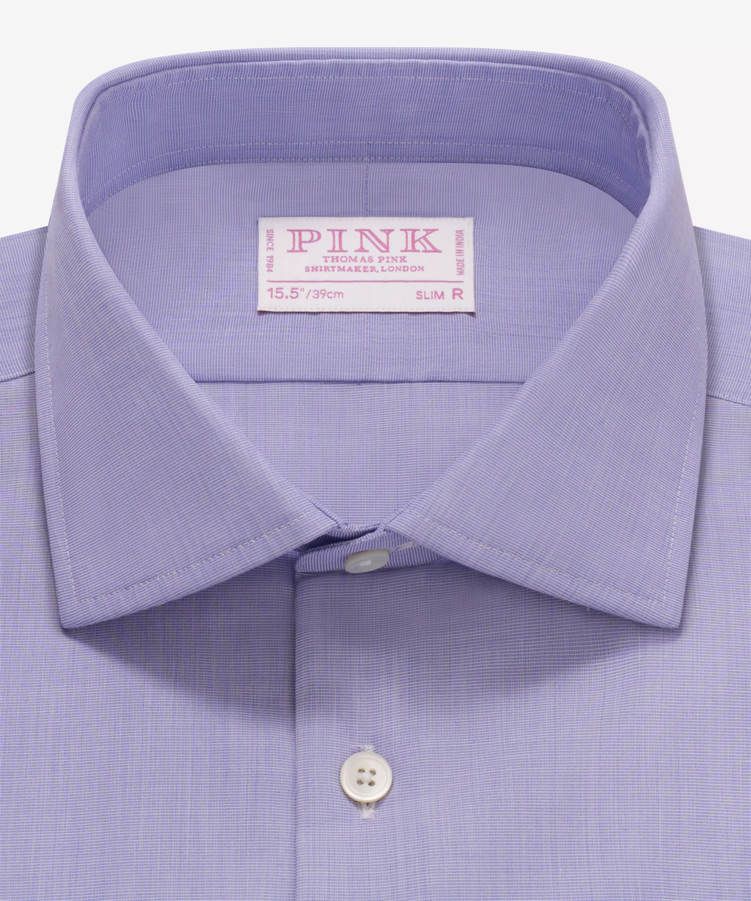 Blue Slim Fit Double Cuff End on End Formal Shirt