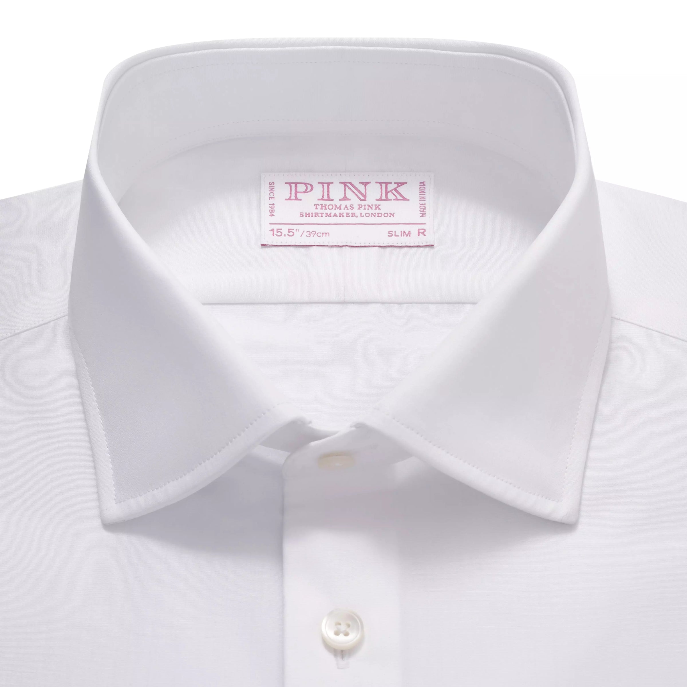 White Slim Fit Double Cuff Poplin Formal Shirt