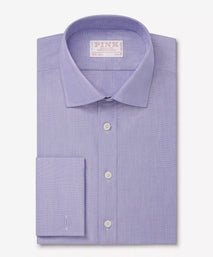 Blue Slim Fit Double Cuff End on End Formal Shirt