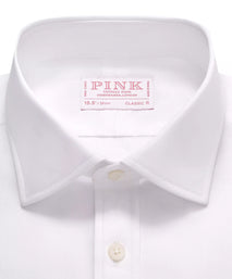 White Classic Fit Double Cuff Poplin Formal Shirt