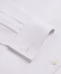 White Tailored Fit Double Cuff Marcella Twill Evening Shirt