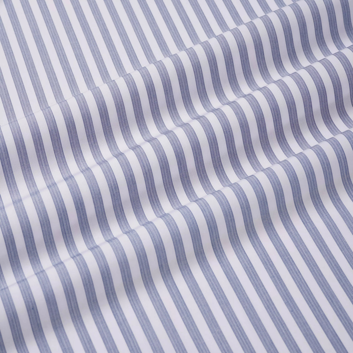 Deep Blue & White Tailored Fit Formal Pillar Stripe Shirt