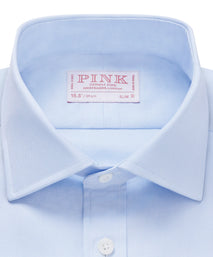 Pale Blue & White Slim Fit Puppytooth Formal Shirt